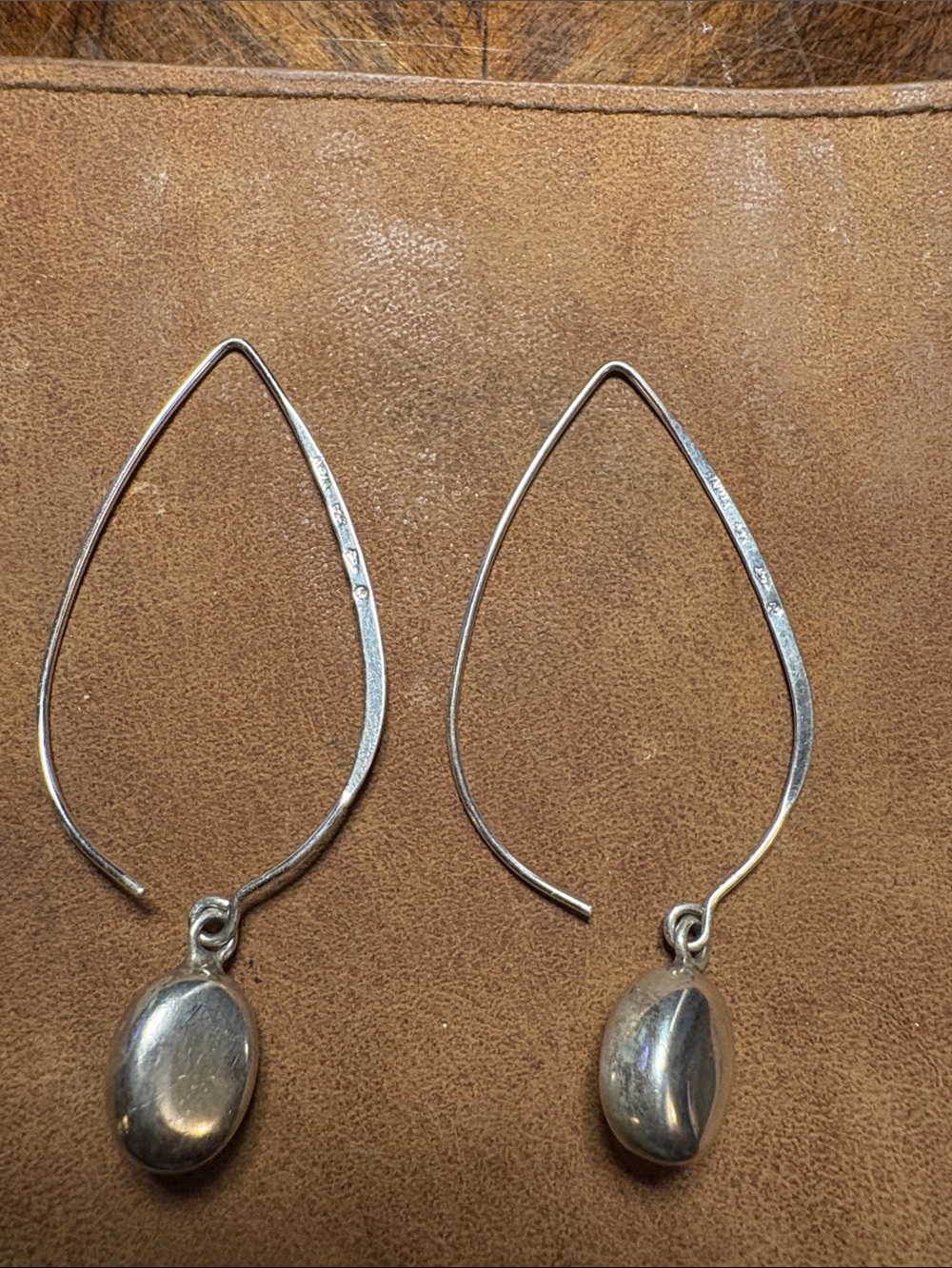 Silpada Sterling Silver Teardrop Hoop Earrings with Oval Charms